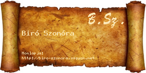 Biró Szonóra névjegykártya